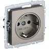 Розетка с заземлением без защитных шторок 16А IEK Brite РС11-1-0-БрШ шампань