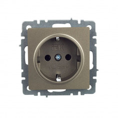 Розетка с заземлением без защитных шторок 16А IEK Brite РС11-1-0-БрШ шампань &mdash; Multielectrika