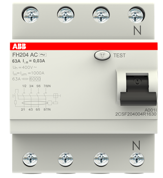 УЗО ABB FH204 AC-63/0,03 тип AC 63A 30mA 2CSF204004R1630 — Multielectrika
