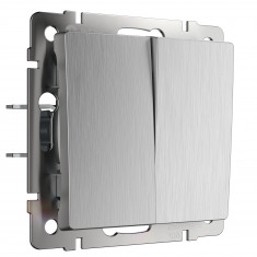 Выключатель двухклавишный (cеребряный рифленый) W1120009 &mdash; Multielectrika