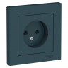 Розетка силовая Schneider Electric Atlas Design без заземления, в сборе, изумруд