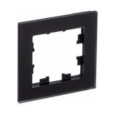 Рамка Schneider Electric Atlas Design Nature на 1 пост, матовое черное стекло &mdash; Multielectrika