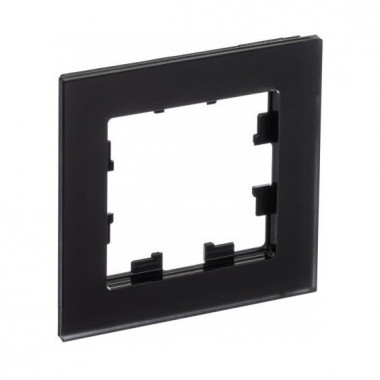 Рамка Schneider Electric Atlas Design Nature на 1 пост, матовое черное стекло — Multielectrika