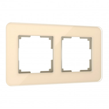 Рамка из стекла на 2 поста Elite айвори W0022443 — Multielectrika