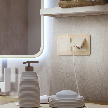 Рамка из стекла на 2 поста Elite айвори W0022443 — Multielectrika