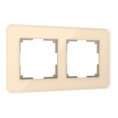 Рамка из стекла на 2 поста Elite айвори W0022443 &mdash; Multielectrika