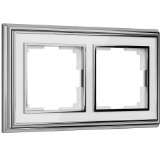 Рамка на 2 поста (хром/белый) W0021331 &mdash; Multielectrika