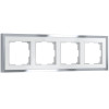 Рамка из металла на 4 поста Baguette белый/серебро W0042850 фото 1 &mdash; Multielectrika