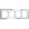 Рамка из металла на 4 поста Baguette белый/серебро W0042850