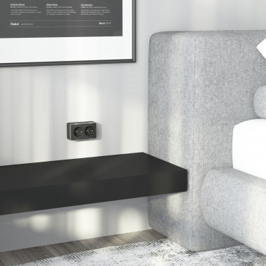 Розетка двойная с заземлением Gallant черный с серебром W5072134 W5072134 &mdash; Multielectrika