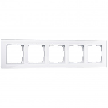Рамка из стекла на 5 постов Favorit белый W0051101 — Multielectrika