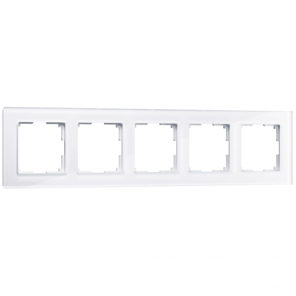Рамка из стекла на 5 постов Favorit белый W0051101 фото 1 &mdash; Multielectrika