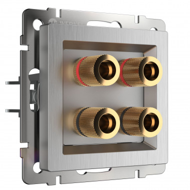Акустическая розетка (cеребряный рифленый) WL09-AUDIOx4 — Multielectrika