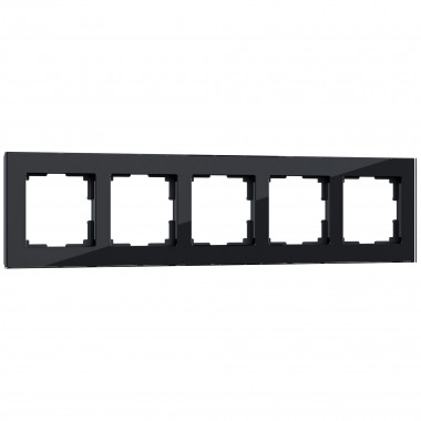 Рамка из стекла на 5 постов Favorit черный W0051108 — Multielectrika