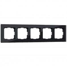 Рамка из стекла на 5 постов Favorit черный W0051108 &mdash; Multielectrika