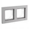 Рамка Systeme Electric AtlasDesign Aqua IP44 на 2 поста, алюминий