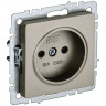 Розетка без заземления с защитными шторками 10А IEK Brite РСш10-2-БрШ шампань