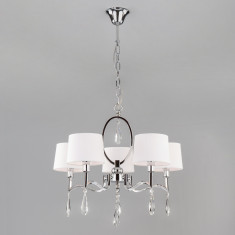 Умный потолочный светильник с хрусталем 10127/5 хром/прозрачный хрусталь Strotskis Smart (10093/5) &mdash; Multielectrika