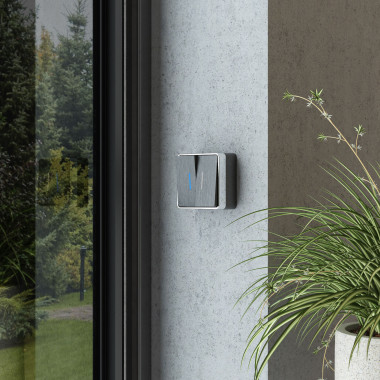 Выключатель двухклавишный с подсветкой Gallant графит рифленый W5020104 &mdash; Multielectrika