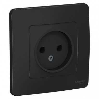 Розетка силовая Systeme Electric Blanca без заземления, антрацит 16А — Multielectrika