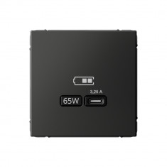 Розетка USB C Systeme Electric ArtGallery 65W, Fast Charge (QC.PD), базальт &mdash; Multielectrika