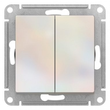 Переключатель двухклавишный Systeme Electric AtlasDesign перекрестный, 10А, жемчуг — Multielectrika