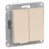 Выключатель двухклавишный Schneider Electric Atlas Design бежевый