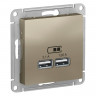 Зарядное устройство USB Schneider Electric Atlas Design шампань
