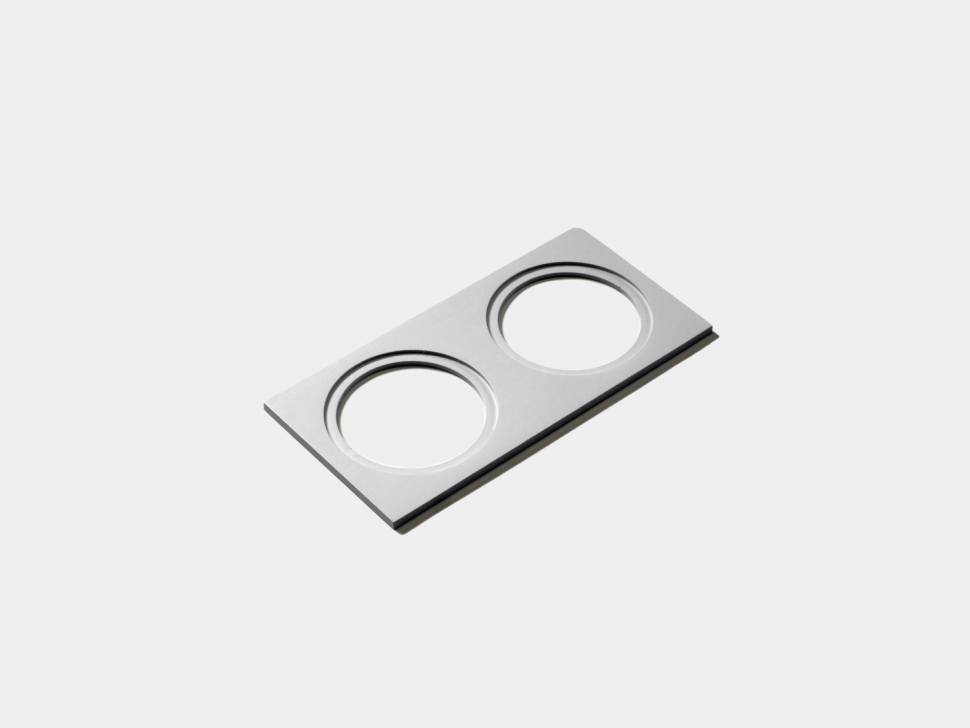 Рамка внешняя двойная MINI COMBO, квадратная, белая, MINI-COMBO-S2-WH фото 1 — Multielectrika