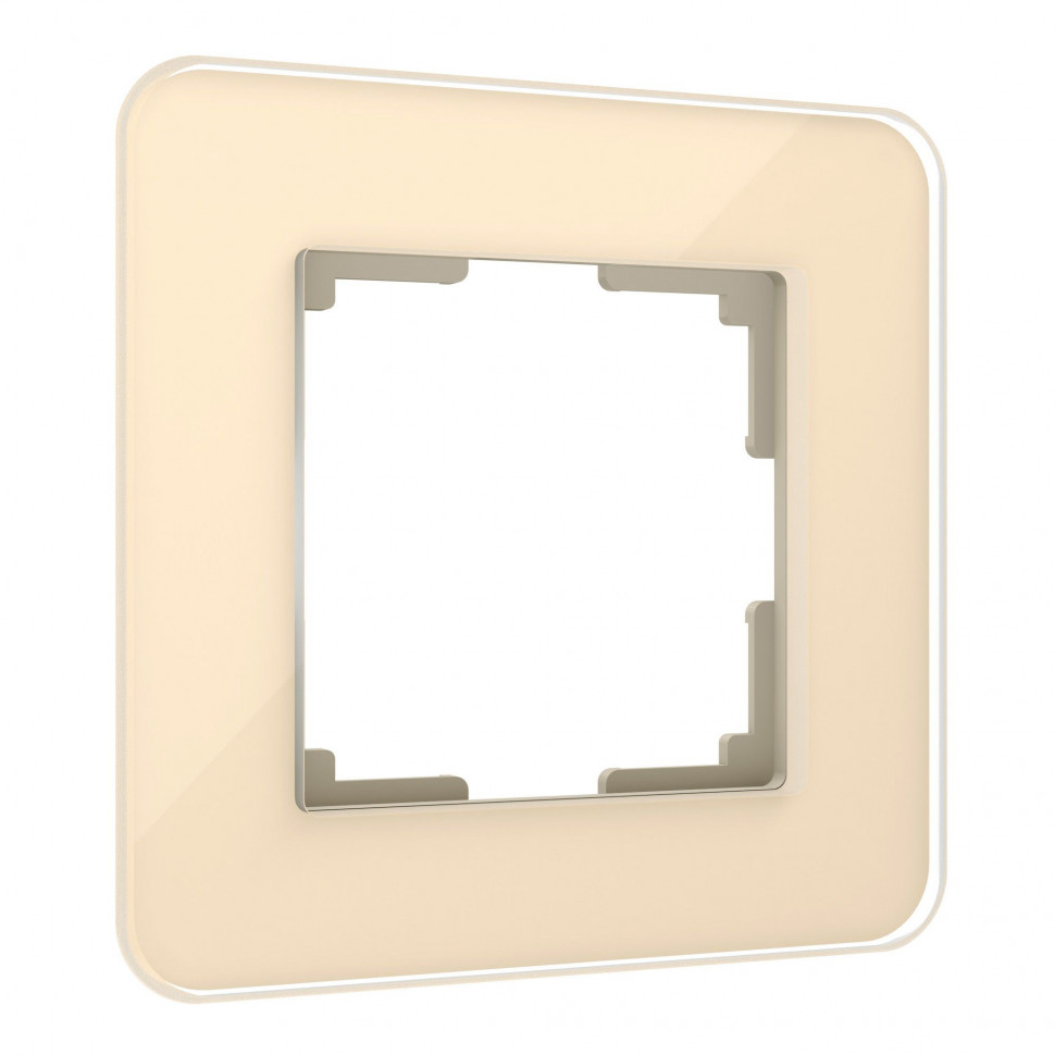 Рамка из стекла на 1 пост Elite айвори W0012443 фото 1 — Multielectrika