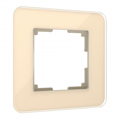 Рамка из стекла на 1 пост Elite айвори W0012443 &mdash; Multielectrika