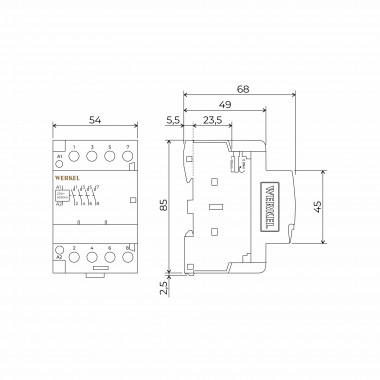 W943M40O/ Контактор модульный 40 A 4NO (3 мод.) W943M40O &mdash; Multielectrika