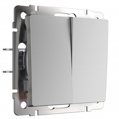 Перекрестный переключатель двухклавишный серебряный W1123008 &mdash; Multielectrika