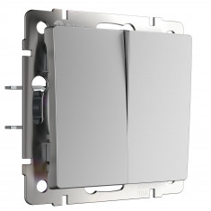 Перекрестный переключатель двухклавишный серебряный W1123008 &mdash; Multielectrika