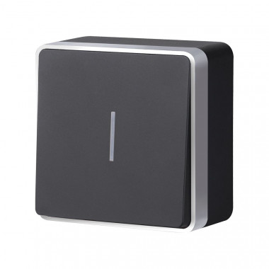 Выключатель одноклавишный с подсветкой Gallant черный с серебром W5010134 W5010134 &mdash; Multielectrika