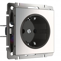 Розетка с заземлением (глянцевый никель) W1171002 &mdash; Multielectrika