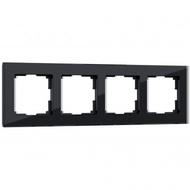 Рамка из стекла на 4 поста Favorit черный W0041108 — Multielectrika