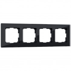 Рамка из стекла на 4 поста Favorit черный W0041108 &mdash; Multielectrika