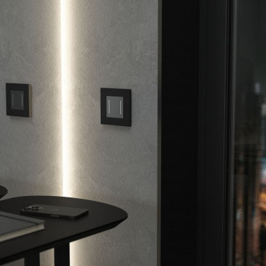 Рамка из поликарбоната на 1 пост Slab черный софт W0012908 &mdash; Multielectrika