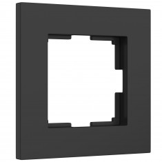Рамка из поликарбоната на 1 пост Slab черный софт W0012908 &mdash; Multielectrika
