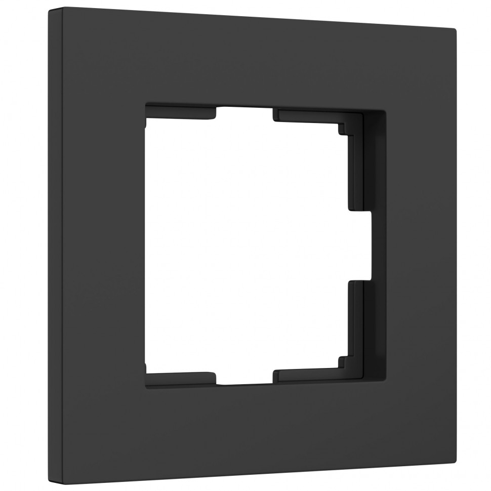 Рамка из поликарбоната на 1 пост Slab черный софт W0012908 фото 1 &mdash; Multielectrika