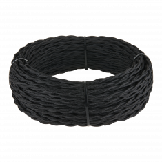 Ретро кабель витой 2х1,5 черный 20 м (под заказ) W6452208 &mdash; Multielectrika