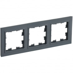 Рамка на 3 поста IEK Brite РУ-3-БрГ графит &mdash; Multielectrika