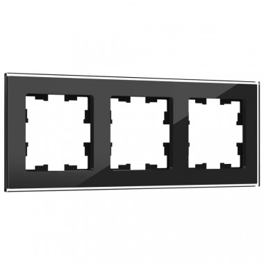Рамка на 3 поста IEK Brite РУ-3-2-БрЧ стекло черный — Multielectrika