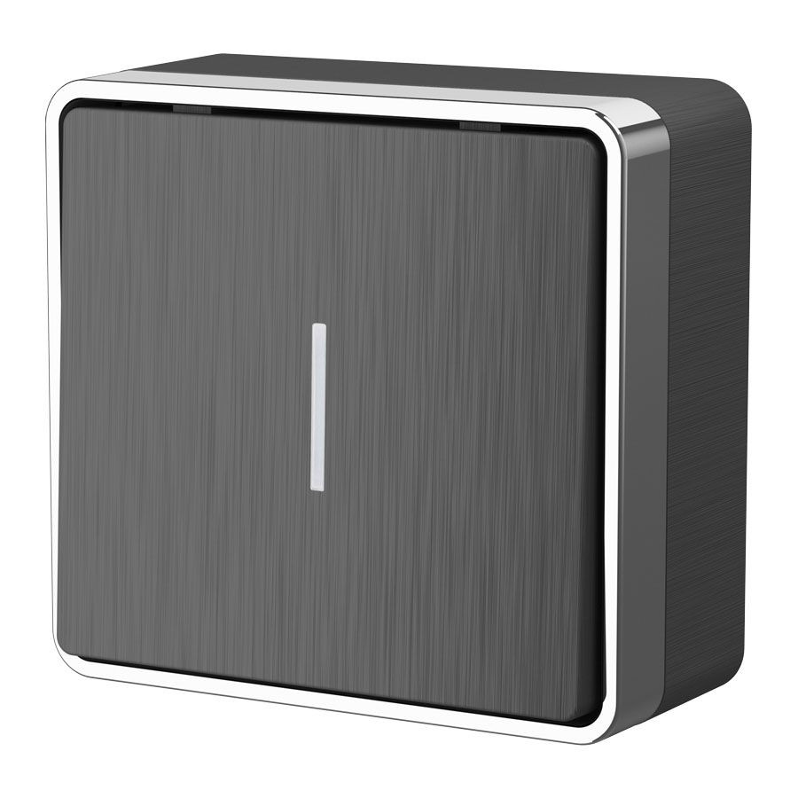 Выключатель одноклавишный с подсветкой Gallant графит рифленый W5010104 фото 1 &mdash; Multielectrika