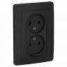 Розетка двойная Systeme Electric Blanca без заземления, антрацит 16А