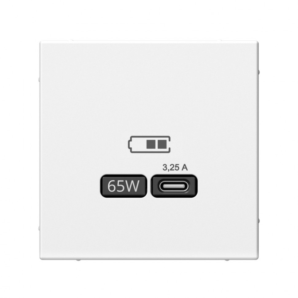 Розетка USB C Systeme Electric ArtGallery 65W, Fast Charge (QC.PD), белый фото 1 — Multielectrika