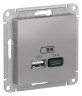 Зарядное устройство USB+Type C Schneider Electric Atlas Design алюминий