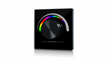 W-RGB (B) Радио панель встраиваемая в стену с валкодером на 1 зону  для RGB ленты. Черная — Multielectrika