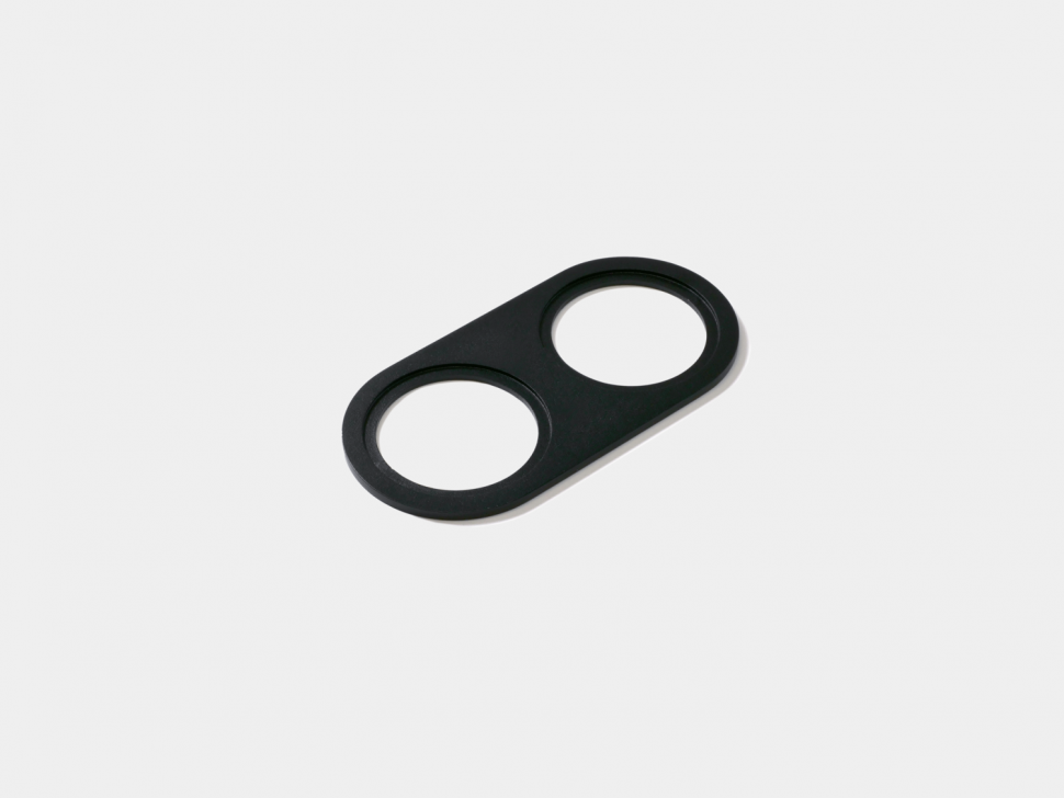 Рамка внешняя двойная MINI COMBO, круглая, черная, MINI-COMBO-R2-BL фото 1 — Multielectrika